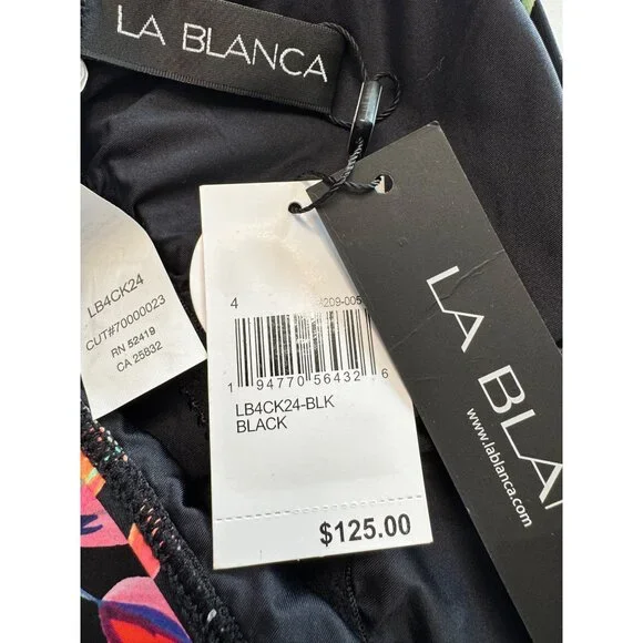 La Blanca UPF 50+ One Piece Size 4 Padded Adjustable Straps NWT Full Bottom